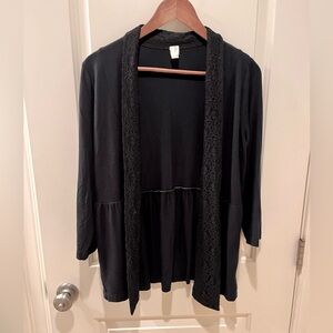 Black Women's Top - subtle lace detailing